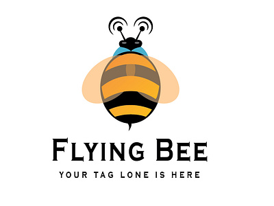 Flying Bee Logo Desing animal logo creative design design illustration logo logo design vector