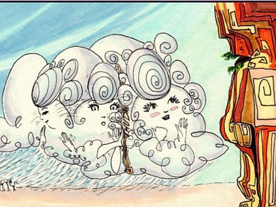 A storm cloud named Jeanine excerpt childrens book conti copic illustration lynora