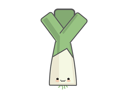 Leeky Lake chibi graphic design icon kawaii leek