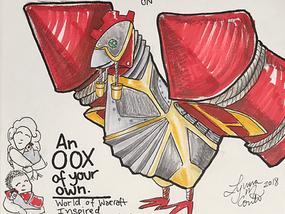 An OOX of your own: World of Warcraft inspired plush chicken copic industrial design marker robot sketch world of warcraft