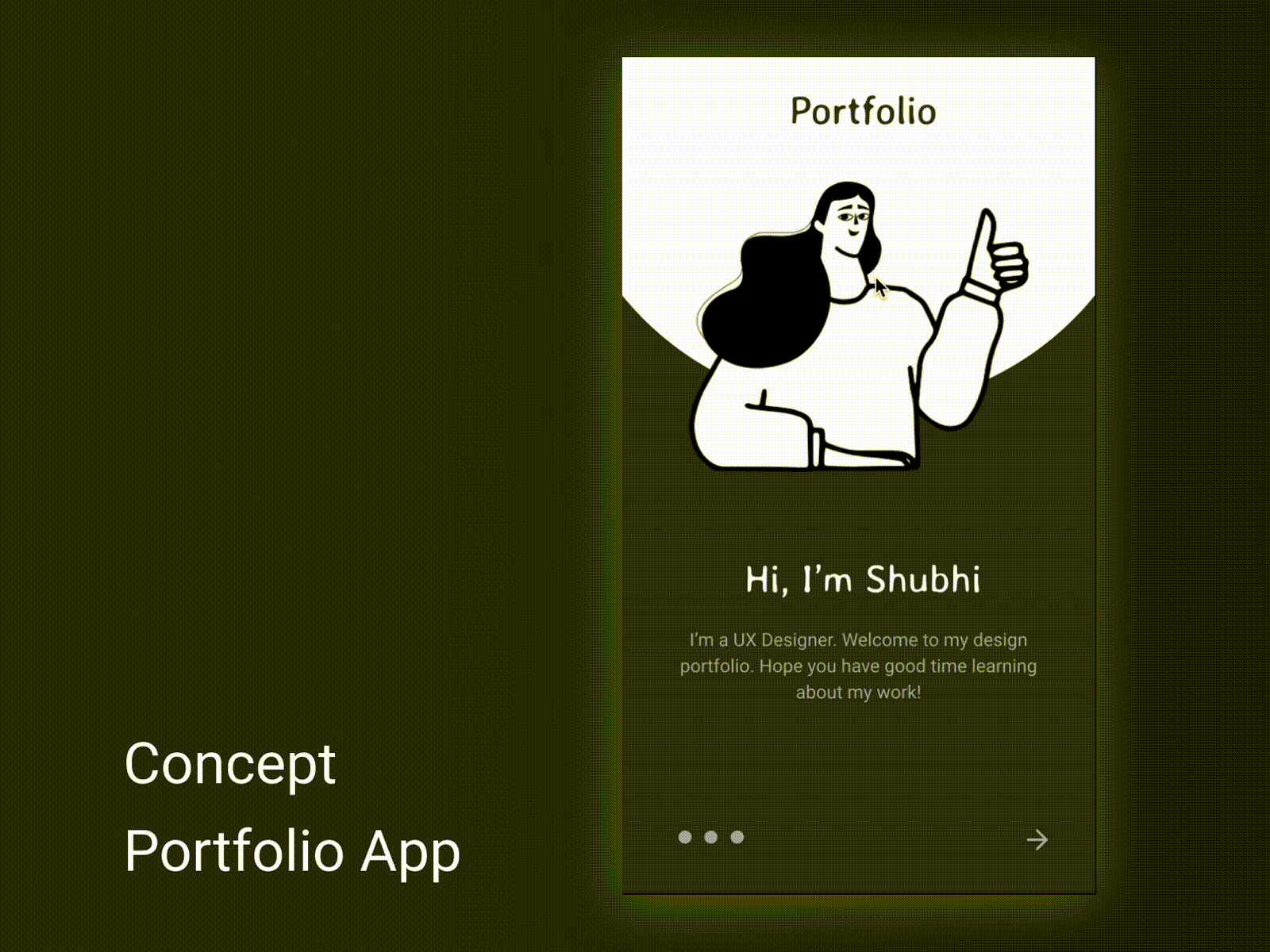 Concept Portfolio App app design portfolio ui ux