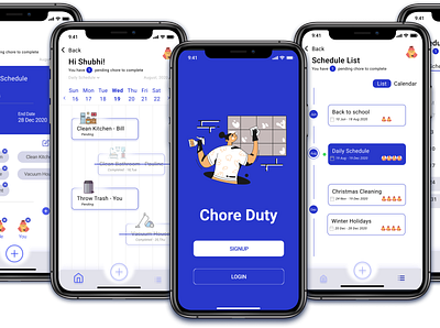 Chore Management App chores management app ui ux