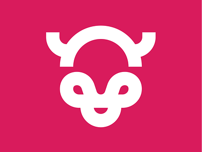 La vache qui rit cow cow face minimal art minimal logo red