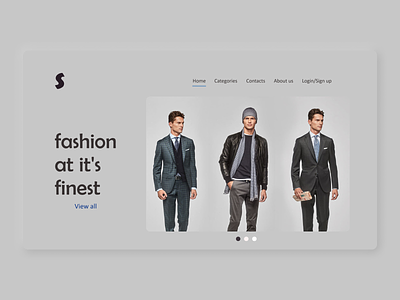 Men's Fashion Web Homepage branding design e commerce fashion homepage logo minimal typography ui web webdesign