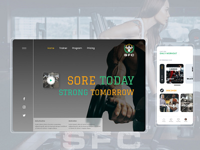 Fitness Center Web & Mobile UI concept