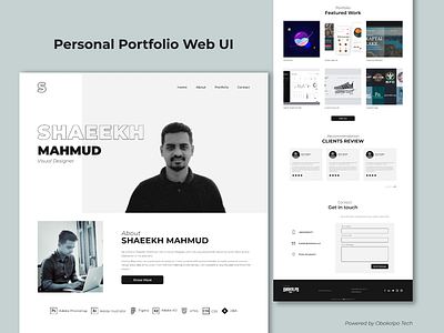 Personal portfolio Web UI concept branding design figma figmadesign logo minimal personal personal portfolio photoshop portfolio typography ui ux vector web