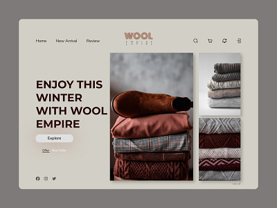Woolen Clothing Store Concept Web UI
