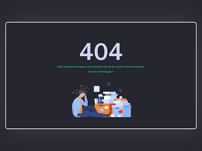 Oops! 404 Page UI design 404 design error illustration minimal oppos page not found typography ui ux vector web