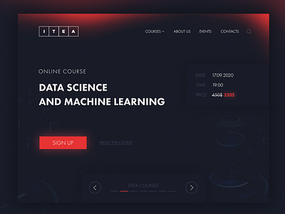 Data Science online course landing page - データサイエンス button course courses data datascience design it itea machinelearning online onlinecourses page signup site site design sites technology ui web webdesign