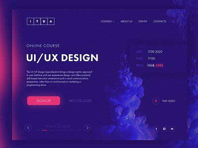 Concept screen for online course UI/UX design