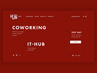 Concept design for coworking ITEAHub - コワーキング cowork coworkers coworking creative design hub it meeting meeting room office red space study ui uiux ux web work
