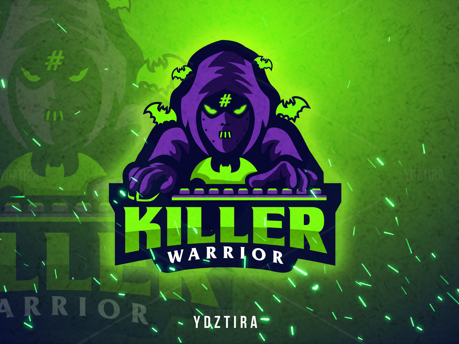 Placeit - Killer Gaming Logo Creator Featuring a Skull and Two Guns