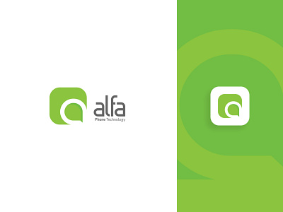 alfa phone technology branding design icon illustration illustrator lettering logo minimal type typography