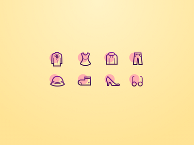 Icon Practice 2: Women Wardrobe app icon a day interaction design pink ui vector wardrobe women yellow