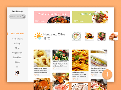 Food Recipe ShareWeb Design