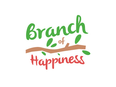 Branches of Happiness happy illustration leaf logo wood