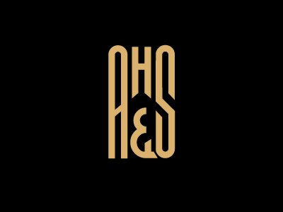AH&S #2 a black branding gold h identity logo s typography