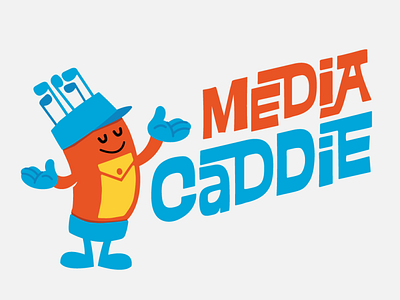 Media Caddie caddie golf logo mascot media