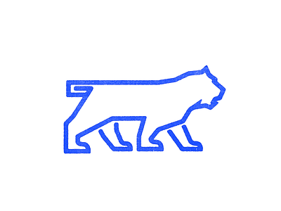 Harimau Biru identity line logo monogram tiger