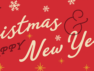 Merry Christmas & Happy New Year christmas design greetings script typography