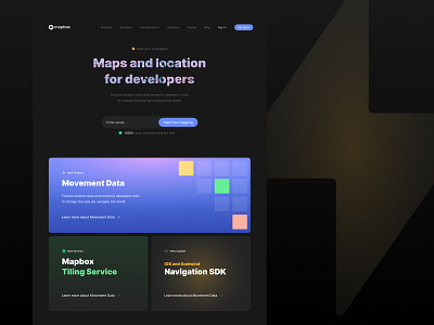 Landing Hero Section | Mapbox branding hero section illustration landing product design typography web design