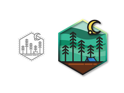 Naturas Colorized (1/3) Camp badge badge design flat logo nature woods