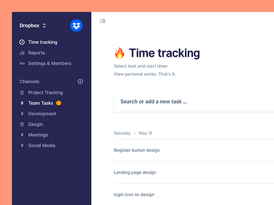 Time tracking for teams app branding design flat flowmagic minimal time tracking ui ux web website