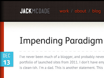 Jack blog personal site portfolio redesign ui