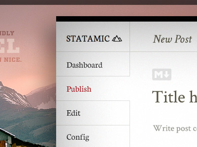 Statamic Control Panel button cms interface minimal publish ui web design