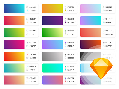 Gradients pack 𐄂 Free .sketch clean color design free freebie fun gradient gradients inspiration interface rebound sketch ui vector