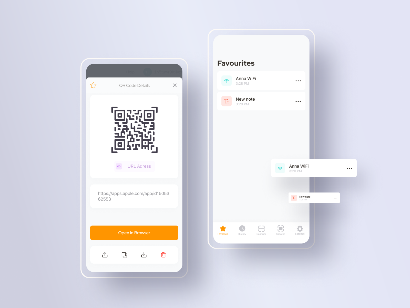 UI for QR Codes App by Polina on Dribbble