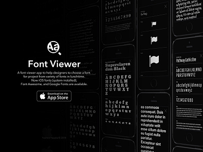 Font Viewer iOS app app black flat font ios iphone type typeface typography ui