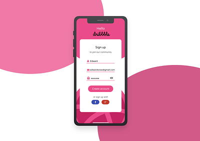 Hello Dribbble #DailyUI01 001 dailyui sign up signup signup form signup page signup screen