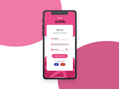 Hello Dribbble #DailyUI01 001 dailyui sign up signup signup form signup page signup screen