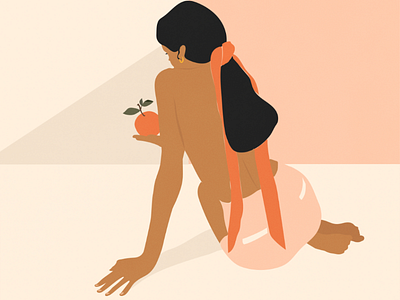 Orange Epiphany - take 2 beauty body fruit girl illustration orange palette orange peach sketch spring summer