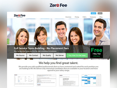 zerofeerecruiter.com employee interface recruiter user