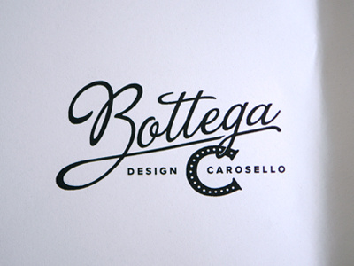 Bottega black white bottega carosello composition daniele simonelli design dsgn horse logo paper script typography