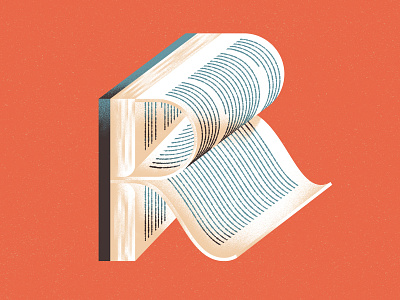 Lettera40 - R is for Reading book dsgn illustration letter lettering lettura libro reading textures type