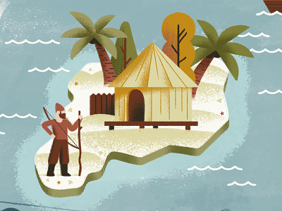 Robinson Crusoe - Daniel Defoe daniele simonelli dsgn illustrated map illustration island map robinson robinson crusoe texture