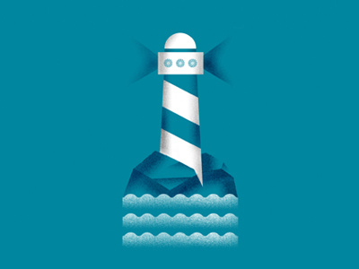 Lighthouse color dsgn illustration light lighthouse rocks sea texture waves