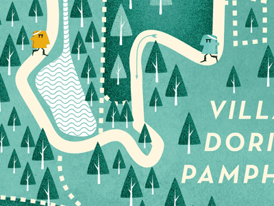 Villa Pamphili Map - GIF daniele simonelli dsgn gif illustration map park path run tree