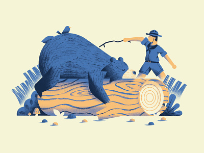 Don't poke the bear bear daniele simonelli dsgn illustration nature scout texture vector