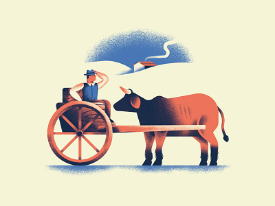 Mettere il carro davanti ai buoi book cart country cow daniele simonelli dsgn illustration ox proverb texture