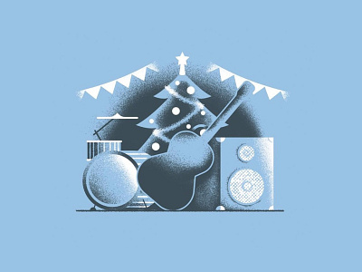 Rock this Christmas christmas daniele simonelli dsgn editorial illustration illustration instruments music rock texture