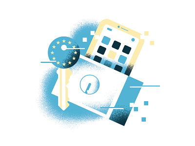 Soon, nobody will be allowed to store our data - UGent Magazine daniele simonelli dsgn editorial illustration icons illustration lock privacy spot illustration texture vector