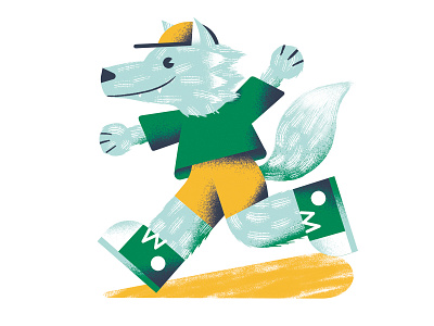 The Wolf - Uppa Magazine child daniele simonelli dsgn editorial illustration game illustration kid parenting playing running texture wolf