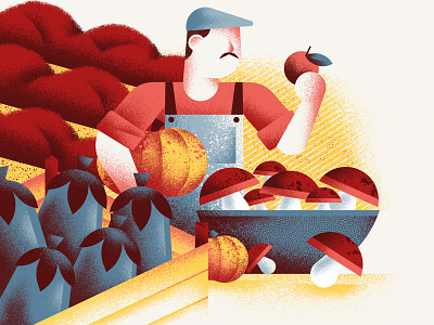 Pasta Casalinga - From the Land daniele simonelli dsgn illustration market restaurant texture vegetables website illustration