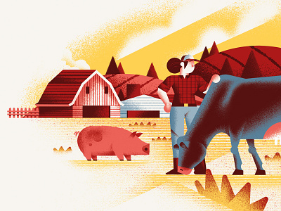 Pasta Casalinga - From the farm cow daniele simonelli dsgn farm farmer illustration pig restaurant texture vector
