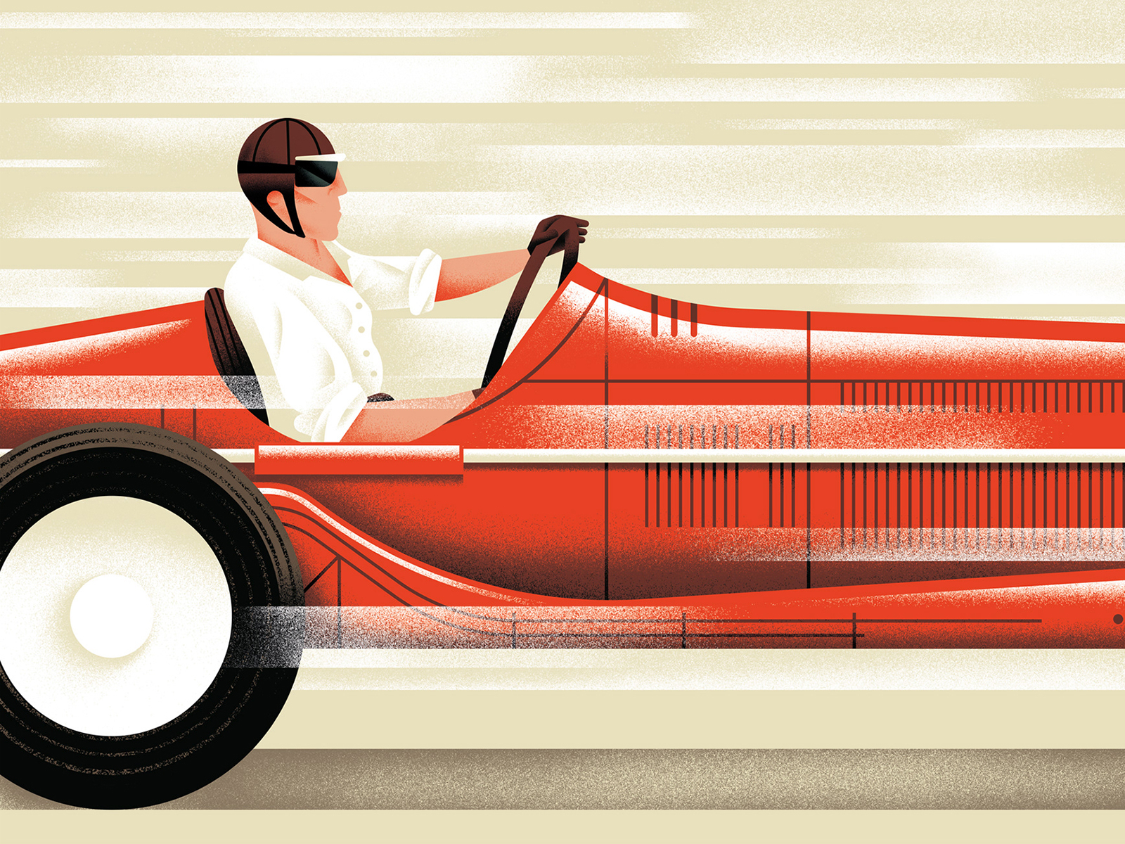Match Point - Tazio Nuvolari car daniele simonelli dsgn illustration nuvolari racer racing sport texture vector