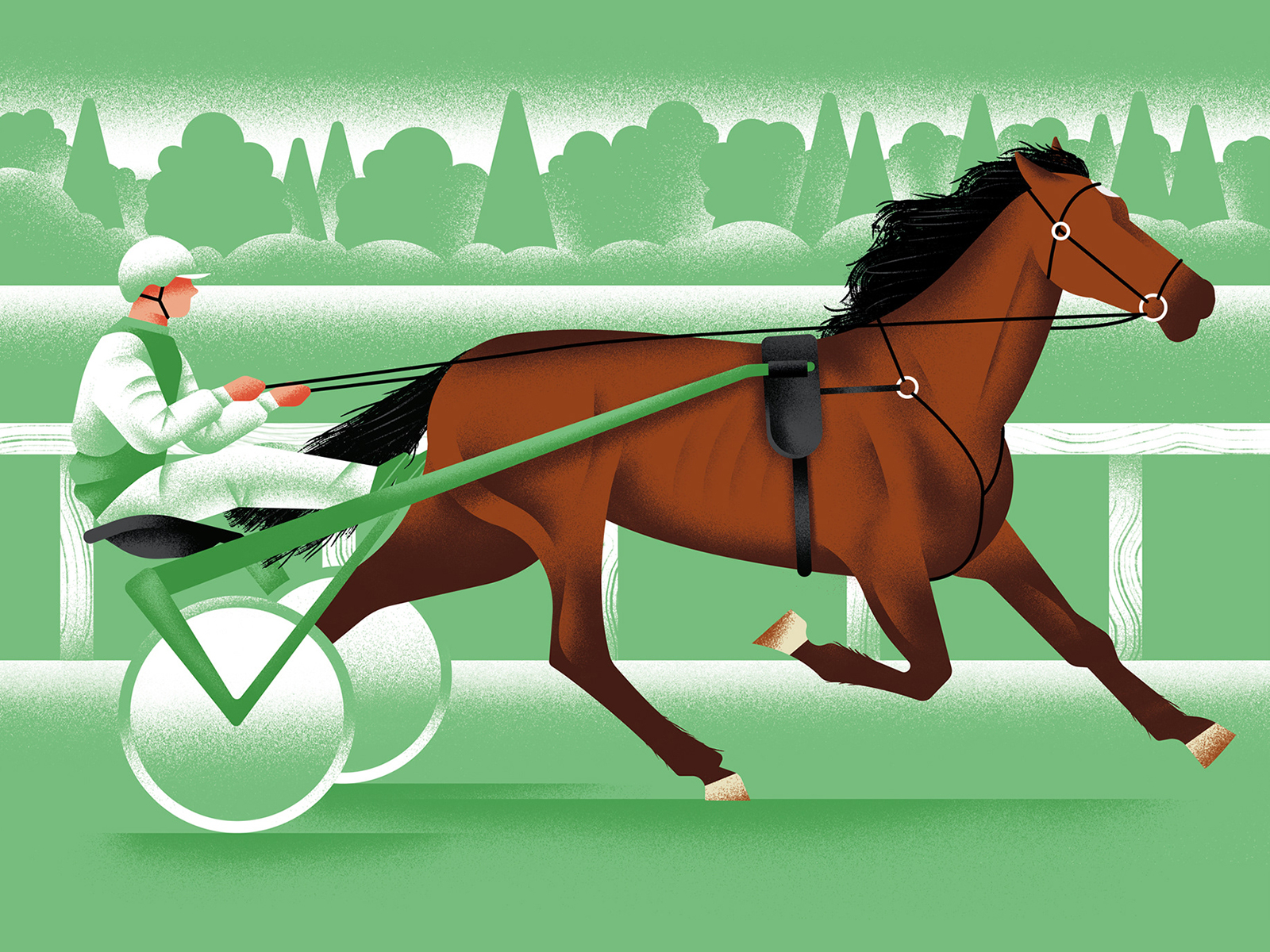 Match Point - Varenne daniele simonelli dsgn horse horse racing illustration jockey race texture trot vector